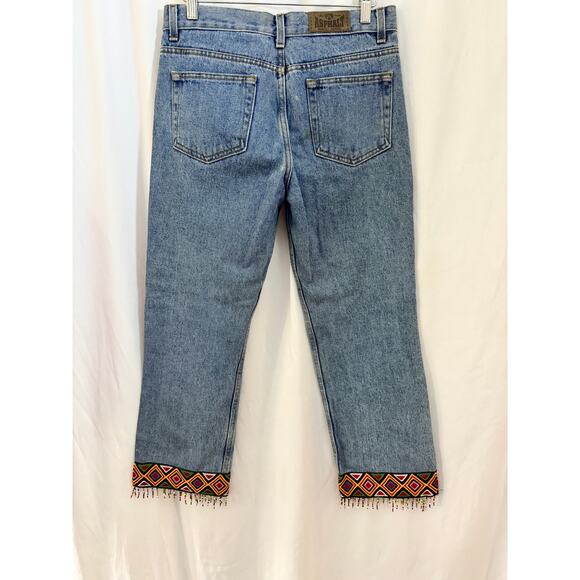 Blue Asphalt Embroidered Beaded Jeans – Size 9 - Picture 8 of 12